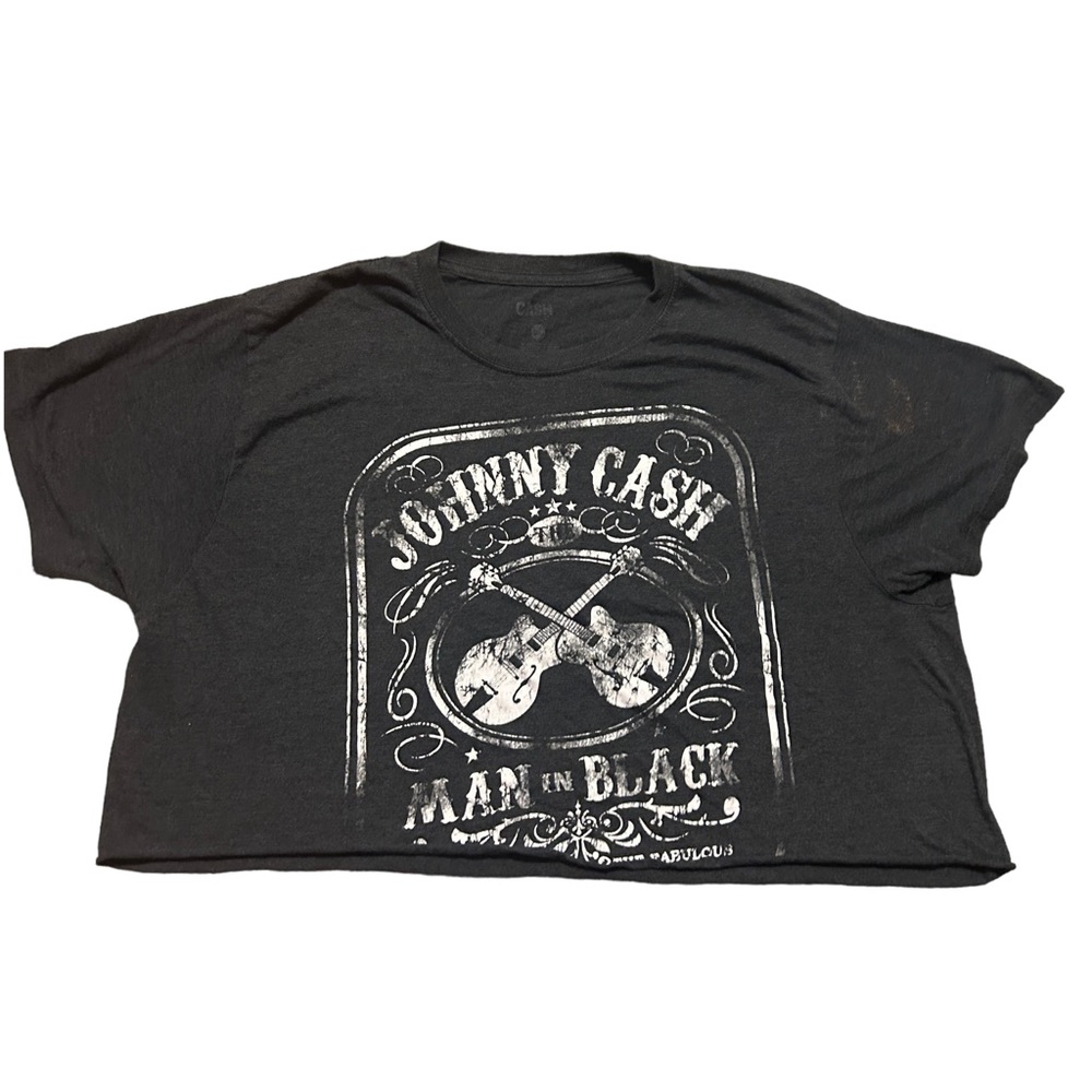 Johnie Cash custom modified cropped tee size 2X
